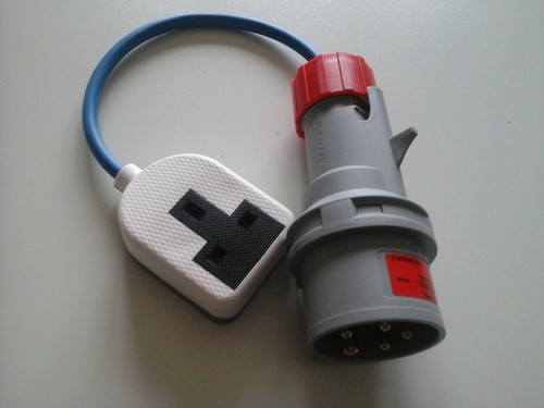 16amp phase plug to - 16amp, (5-pin)