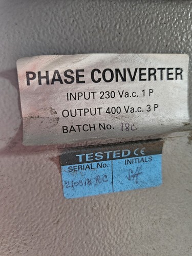 Rotary phase converter 230v - phase,