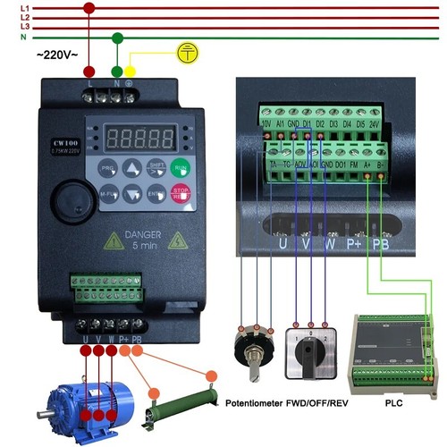 2kw 3hp 220v variable - 2.2kw,